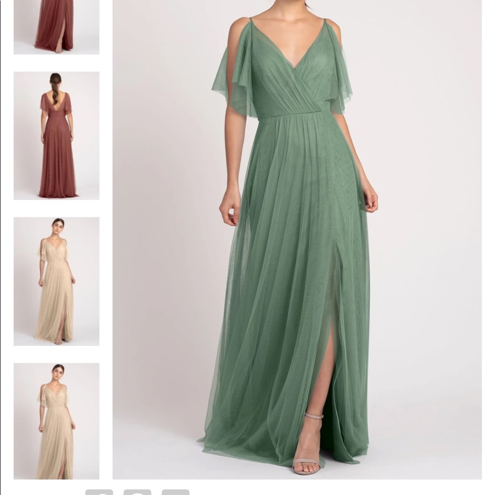NWT Jenny Yoo Aeryn dress in Eucalyptus